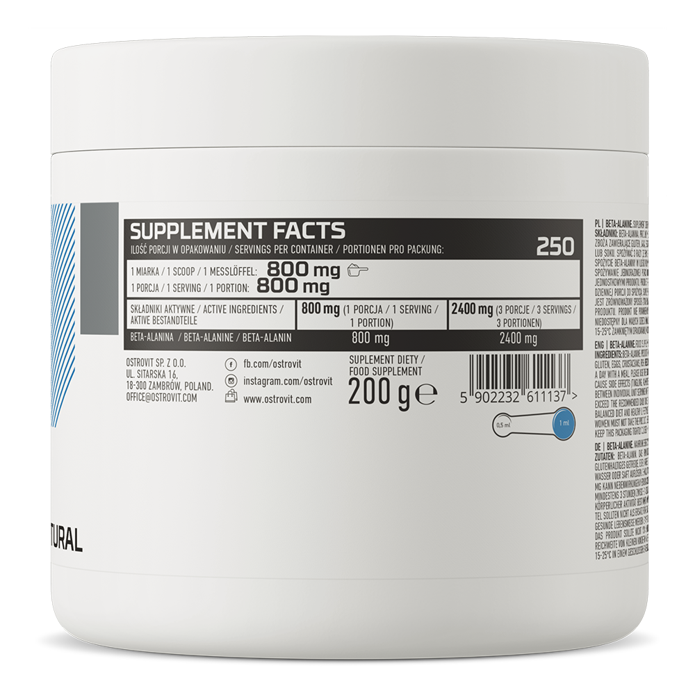 Bèta-Alanine | 200 g | Supreme Pure Natural | OstroVit