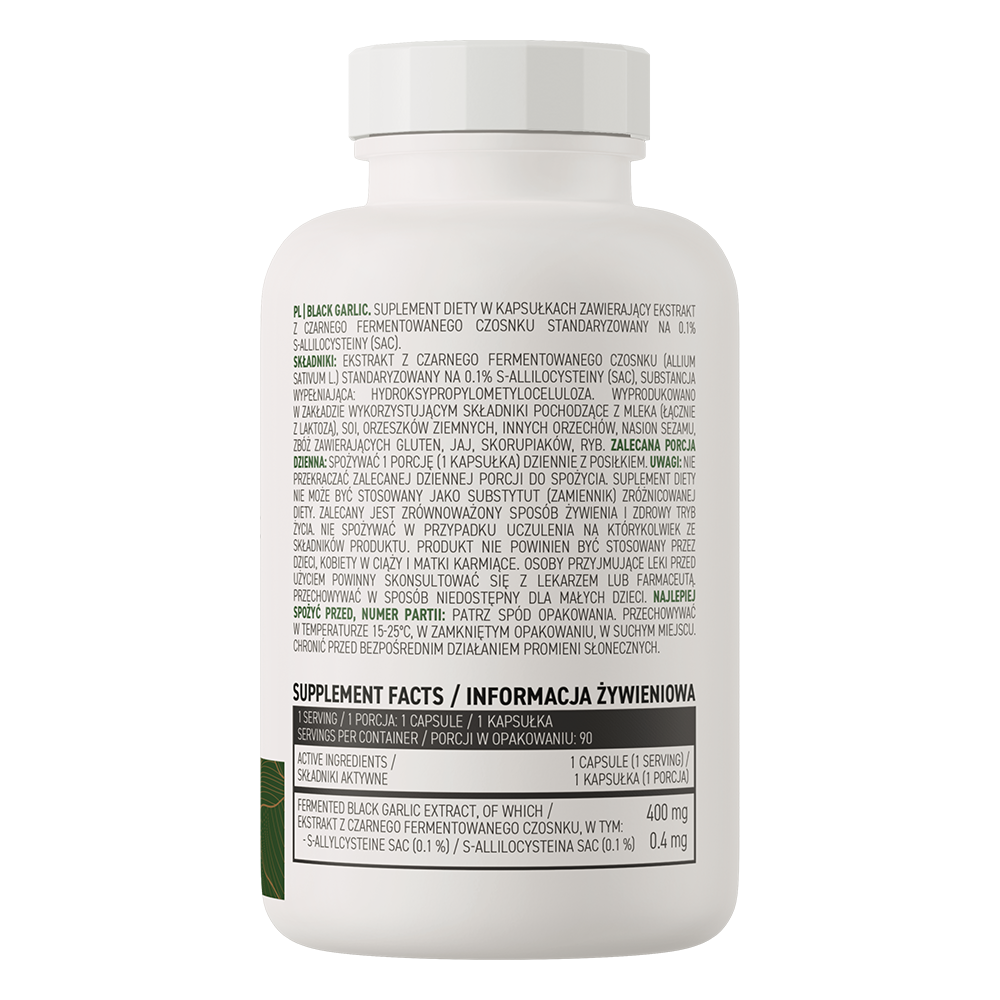 OstroVit Black Garlic VEGE 90 Capsules – 400 mg Gefermenteerd Knoflookextract | 0,1% SAC