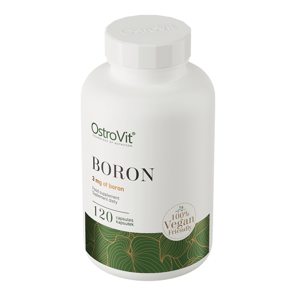 Boric Acid VEGE – 120 vegan capsules, 3 mg boor per capsule | OstroVit