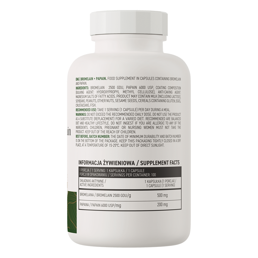 Bromelain | Papain | VEGE | 100 Capsules | OstroVit