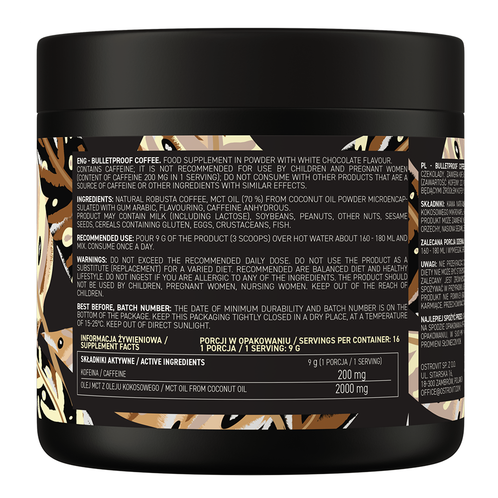 Bulletproof Coffee | Caffeine | 150 g | Witte Chocolade | OstroVit