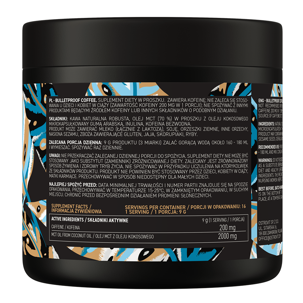 Bulletproof Coffee – 150 g, 200 mg cafeïne + 2 g MCT | OstroVit