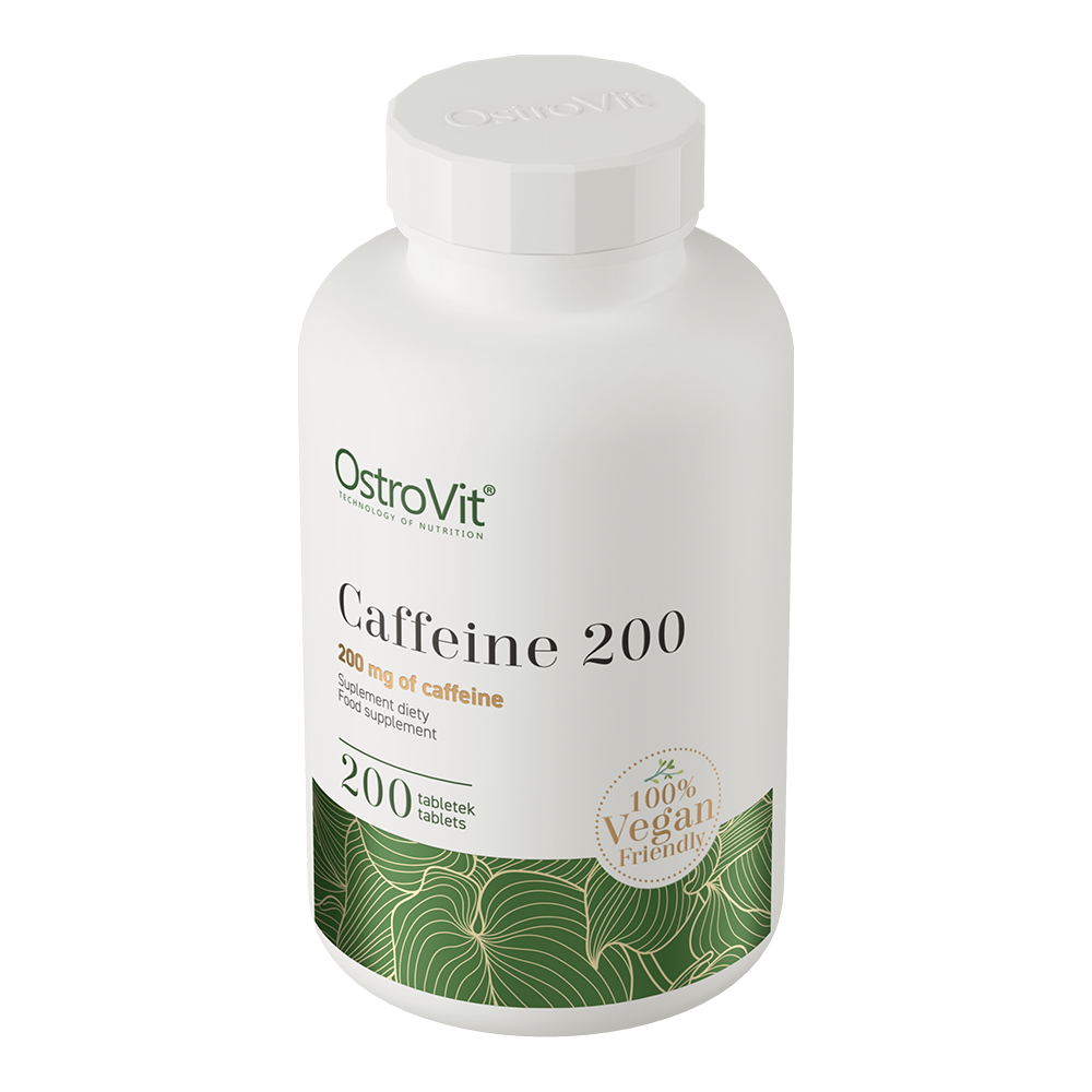 Caffeine VEGE – 200 mg per tablet, 200 tabletten | OstroVit