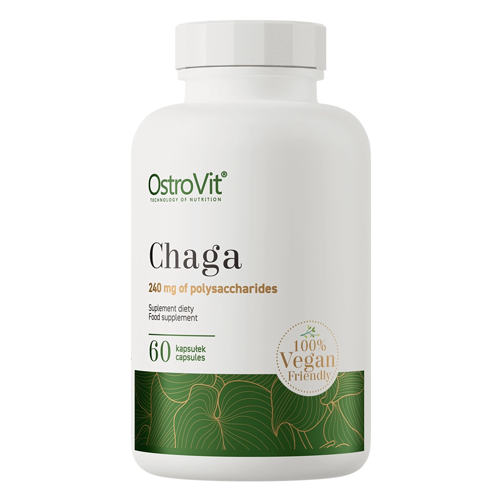 Chaga VEGE – 60 vegan capsules, 600 mg (40% polysacchariden) | OstroVit