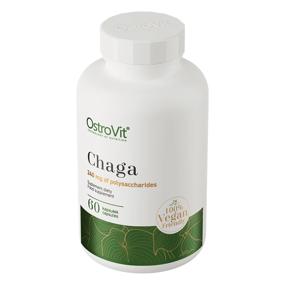 Chaga VEGE – 60 vegan capsules, 600 mg (40% polysacchariden) | OstroVit