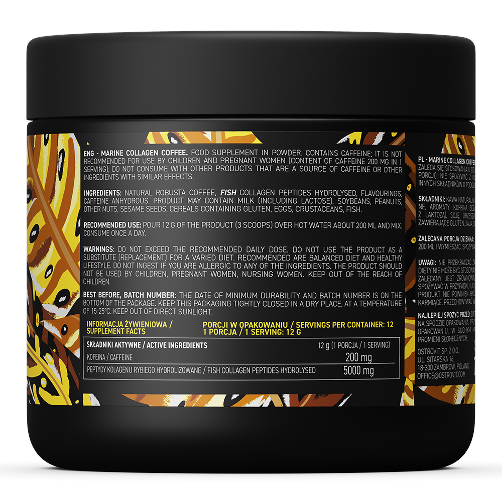 Coffee | Marine Collageen | Caffeine | 150 g | Creamy Wafers | OstroVit