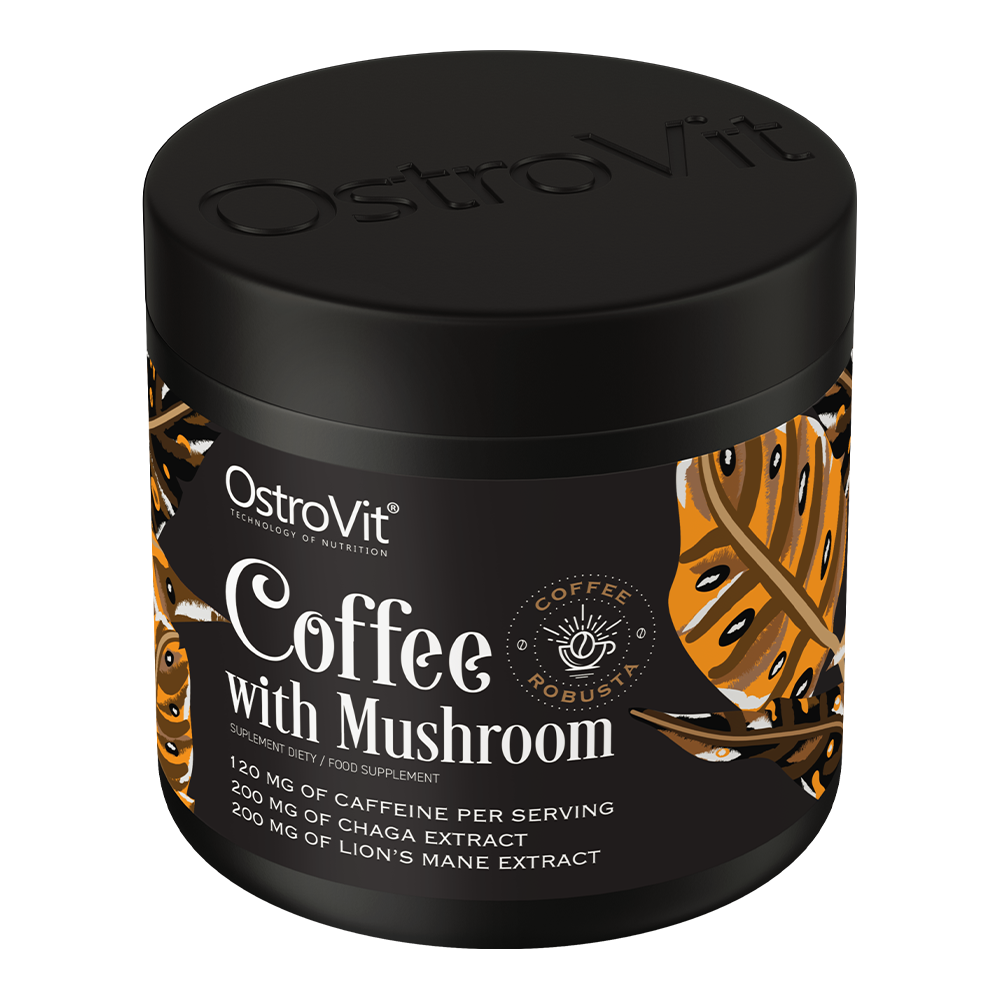 Coffee with Mushrooms – 150 g, 120 mg cafeïne + L‑theanine | OstroVit