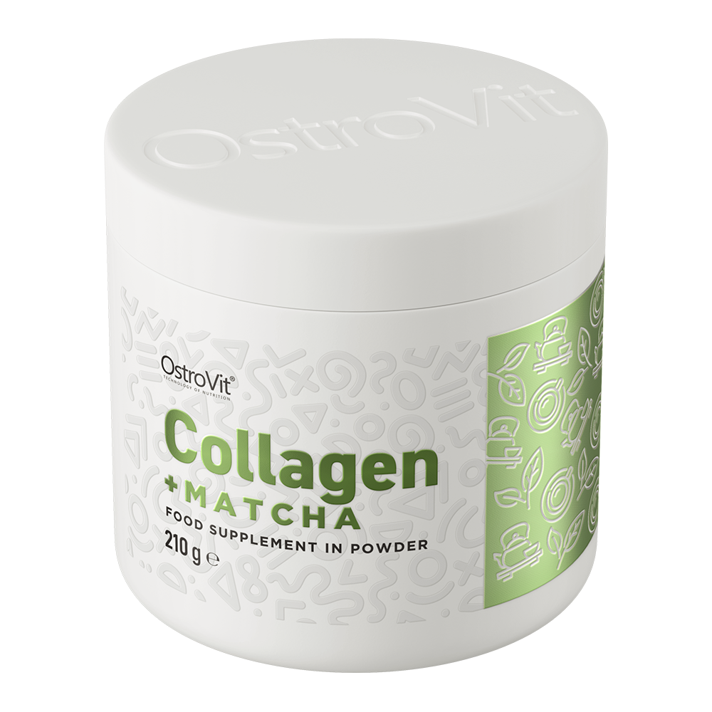 Collageen + Matcha + L-glutathione + Vitamine C | 210 g | Poeder | Natural | OstroVit