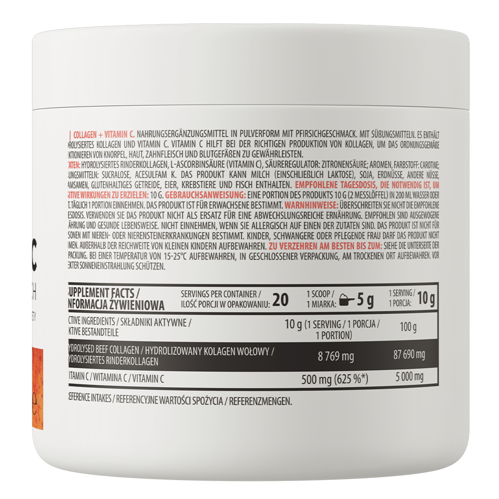 Collageen | Vitamine C | 200 g | Perzik | OstroVit