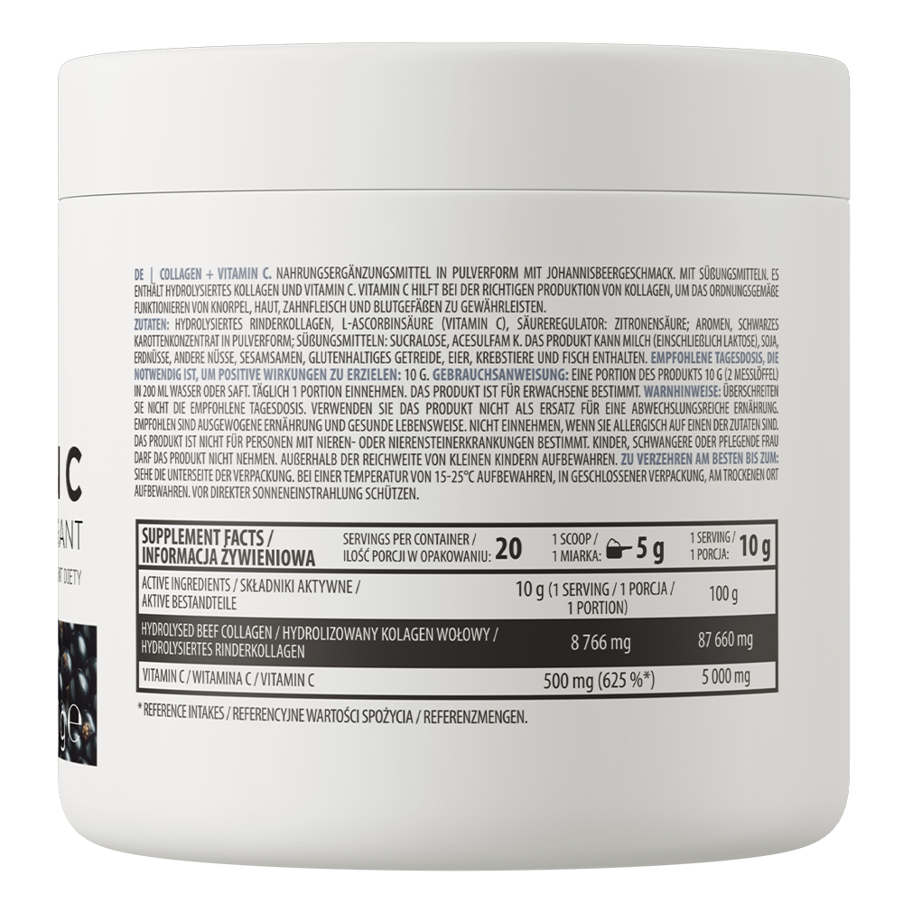 Marine Collageen | Vitamine C | Zwarte Bes | 200 g | OstroVit