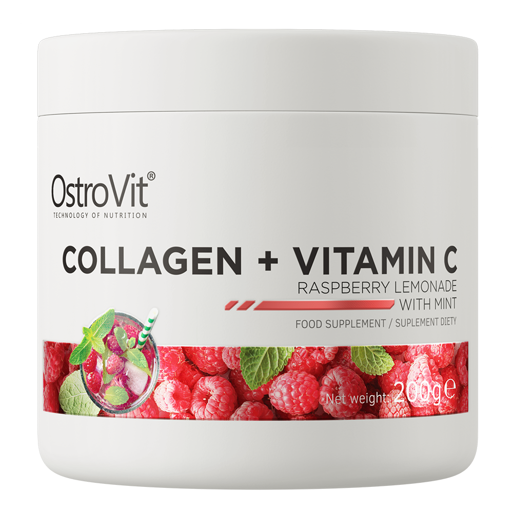 Collageen | Vitamine C | 200 g | Frambozenlimonade & Munt | OstroVit