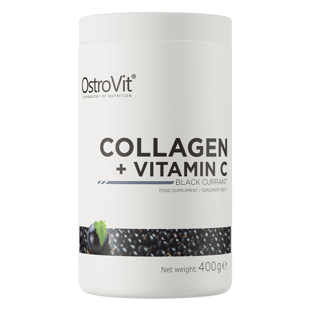 Collagen + Vitamin C – 400 g, Zwarte bes, 8 700 mg collageen | OstroVit