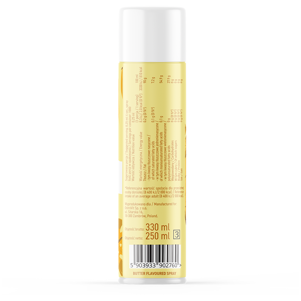 Kookspray | Botersmaak | Vegan | KETO | 250 ml | OstroVit