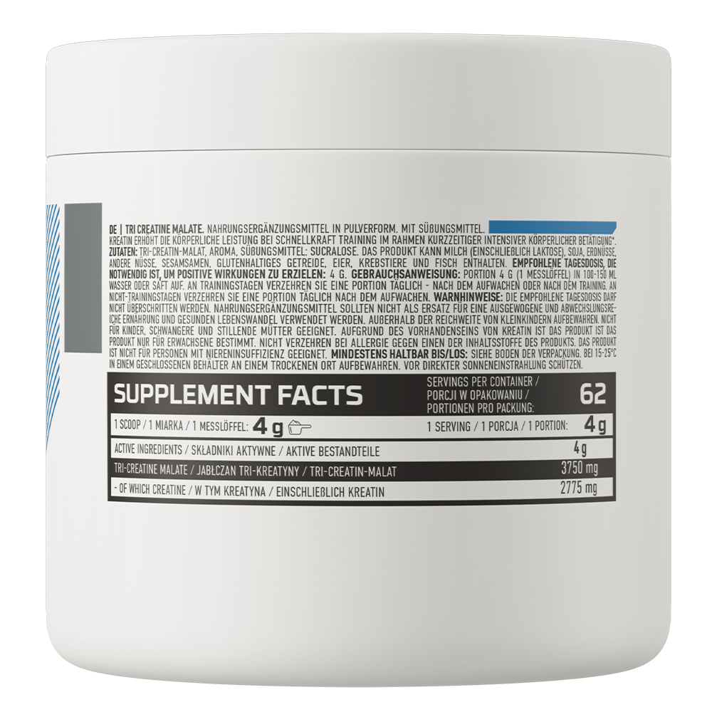 Creatine Malate – 250 g, Sinaasappel, 62 porties | OstroVit