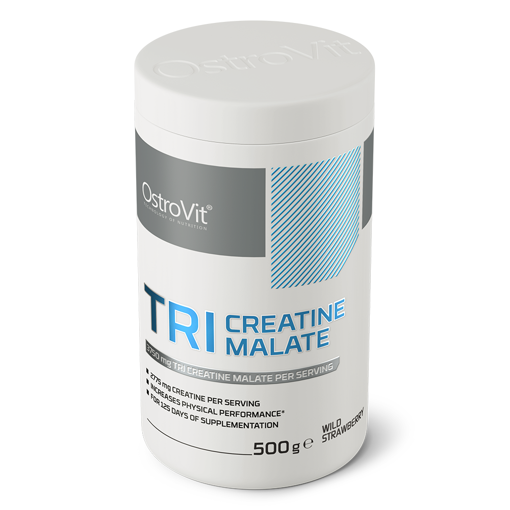 Tri-Creatine | Malaat | Poeder | 500 g | Wilde Aardbei 🍓 | OstroVit