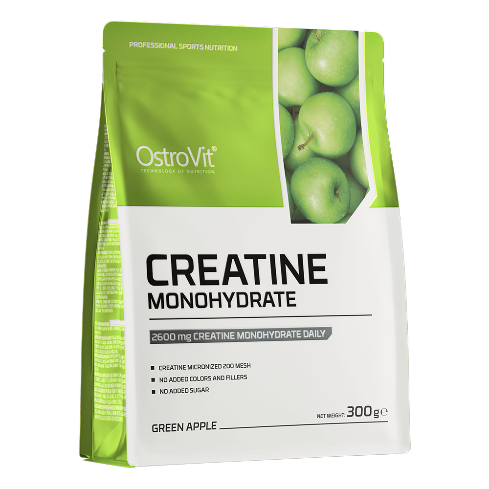 Creatine Monohydraat | Poeder | 300 g | Groene Appel 🍏 | OstroVit