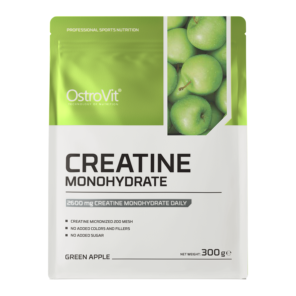 Creatine Monohydraat | Poeder | 300 g | Groene Appel 🍏 | OstroVit