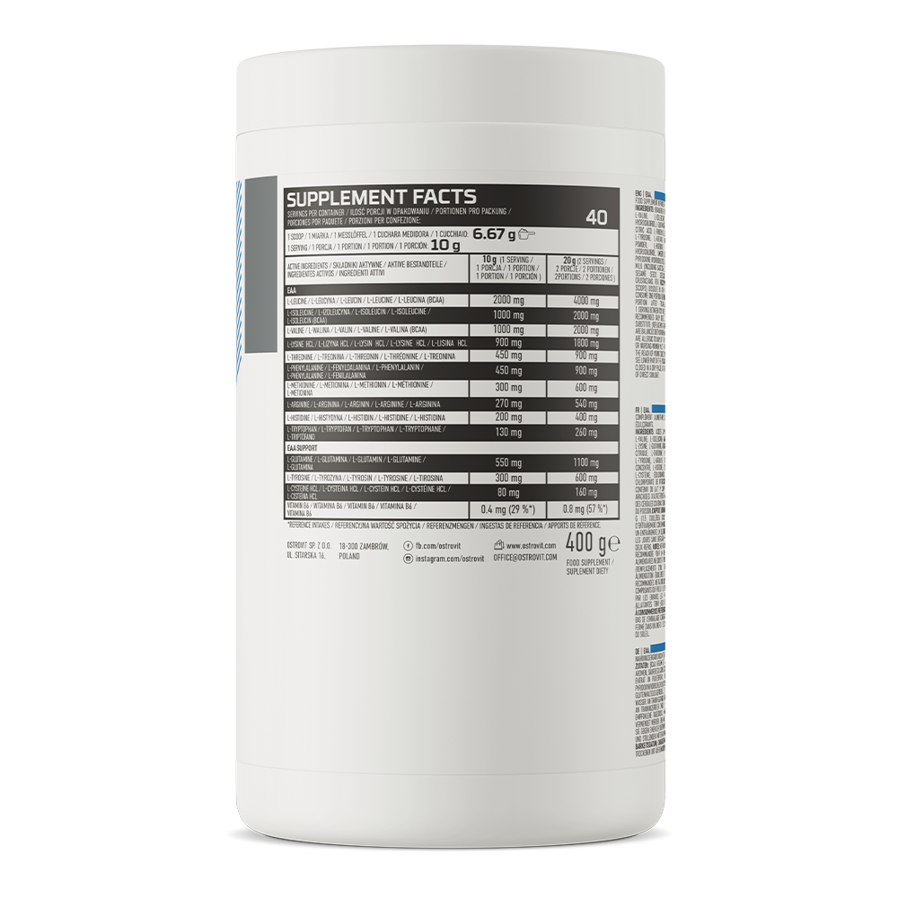 EAA – 400 g grapefruit, Compleet EAA‑profiel | OstroVit