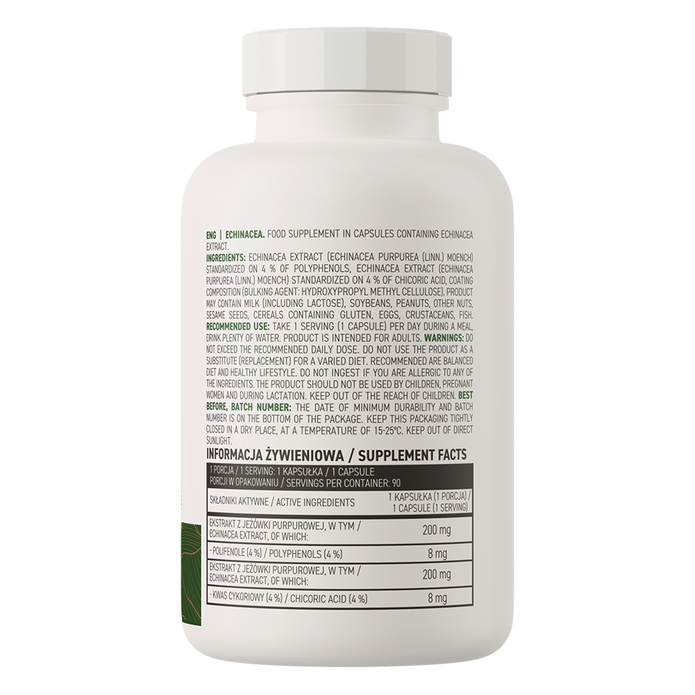 Echinacea VEGE – 90 vegan capsules, Gestandaardiseerde extracten | OstroVit