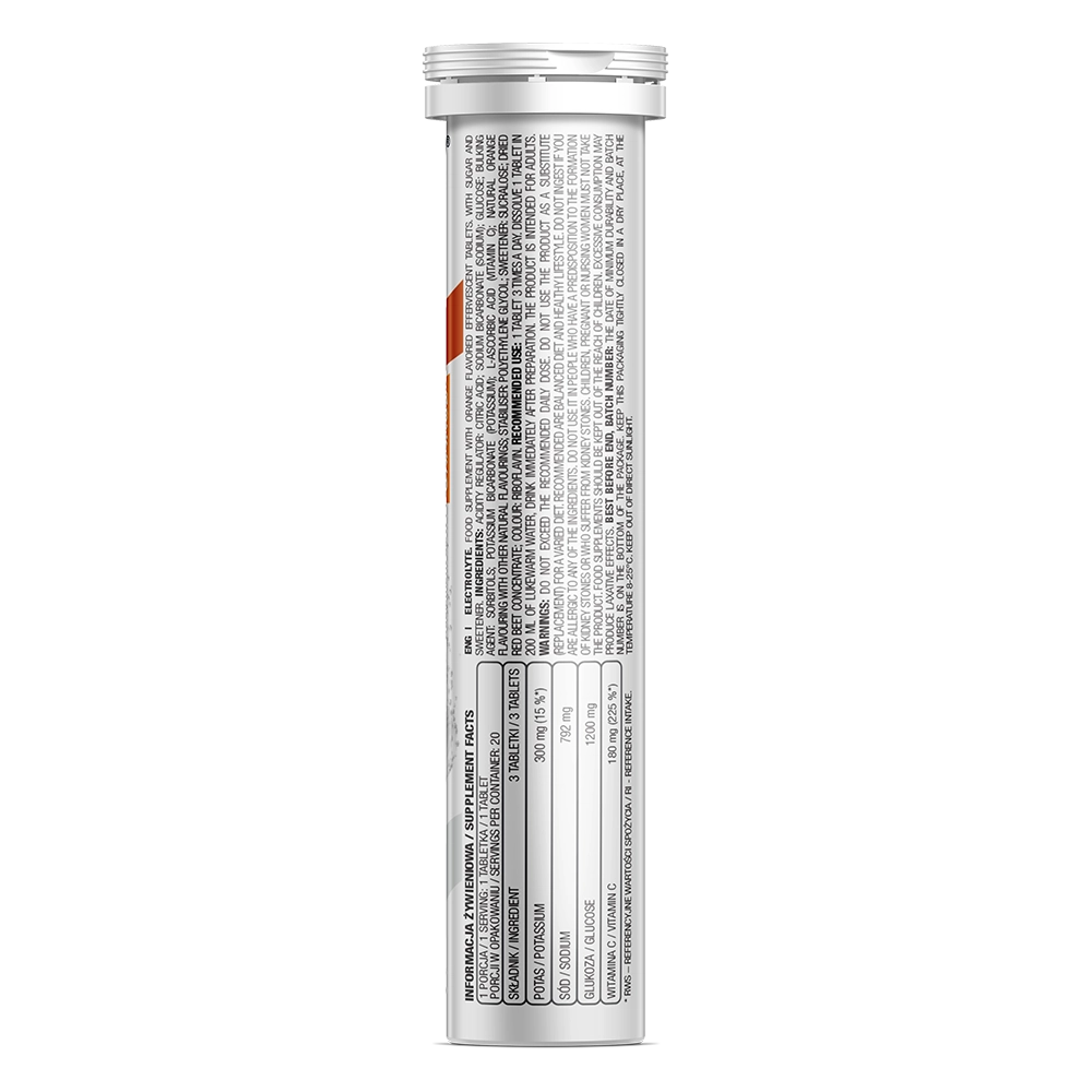 Elektrolytter 20 brusetabletter – orange, veganske | OstroVit