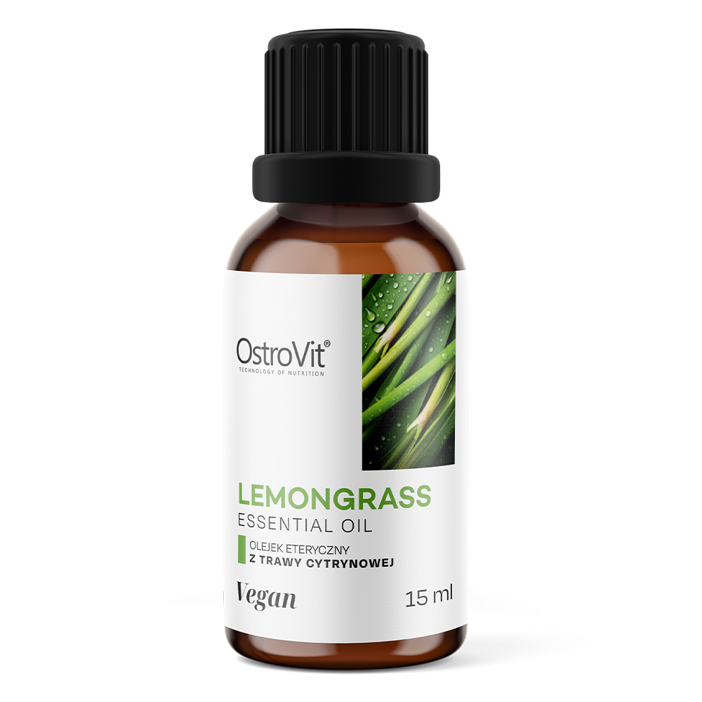 Essential Lemongrass Oil – 15 ml, 100% etherische olie, 282 druppels | OstroVit