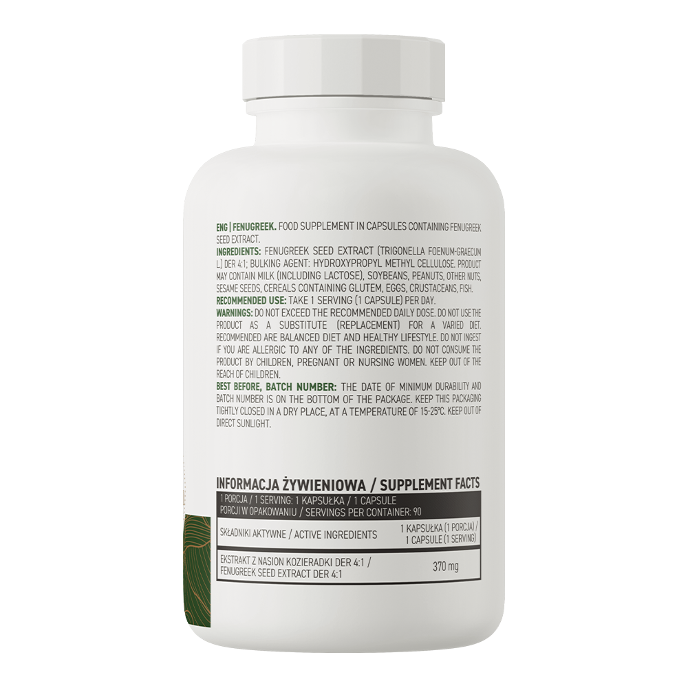Bockshornklee VEGE – 90 vegane Kapseln, 370 mg | OstroVit