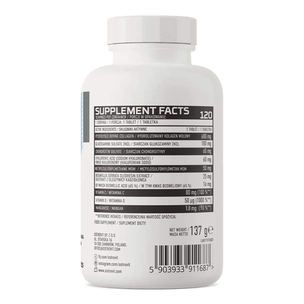 Flex Regen – 120 tabletten, Collageen + glucosamine + vit C/D | OstroVit