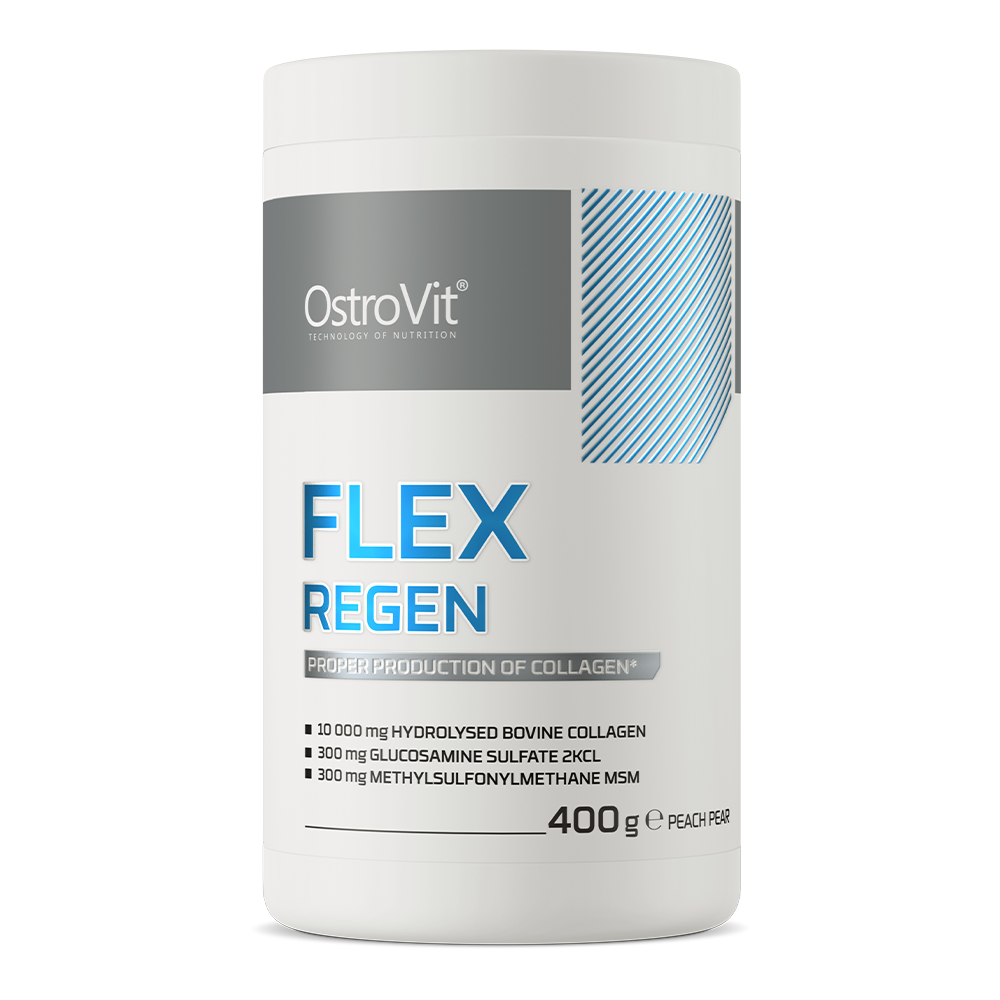 Flex Regen – 400 g perzik‑peer, Collageen 10.000 mg + C,D,K,B6 | OstroVit