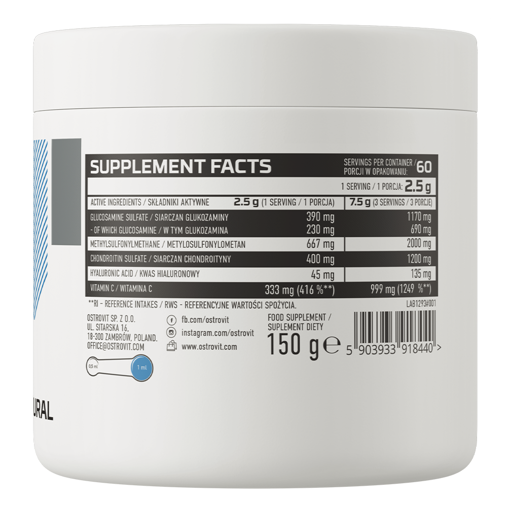 Glucosamine + MSM + Chondroitin | 150 g | Supreme Pure Natural | OstroVit