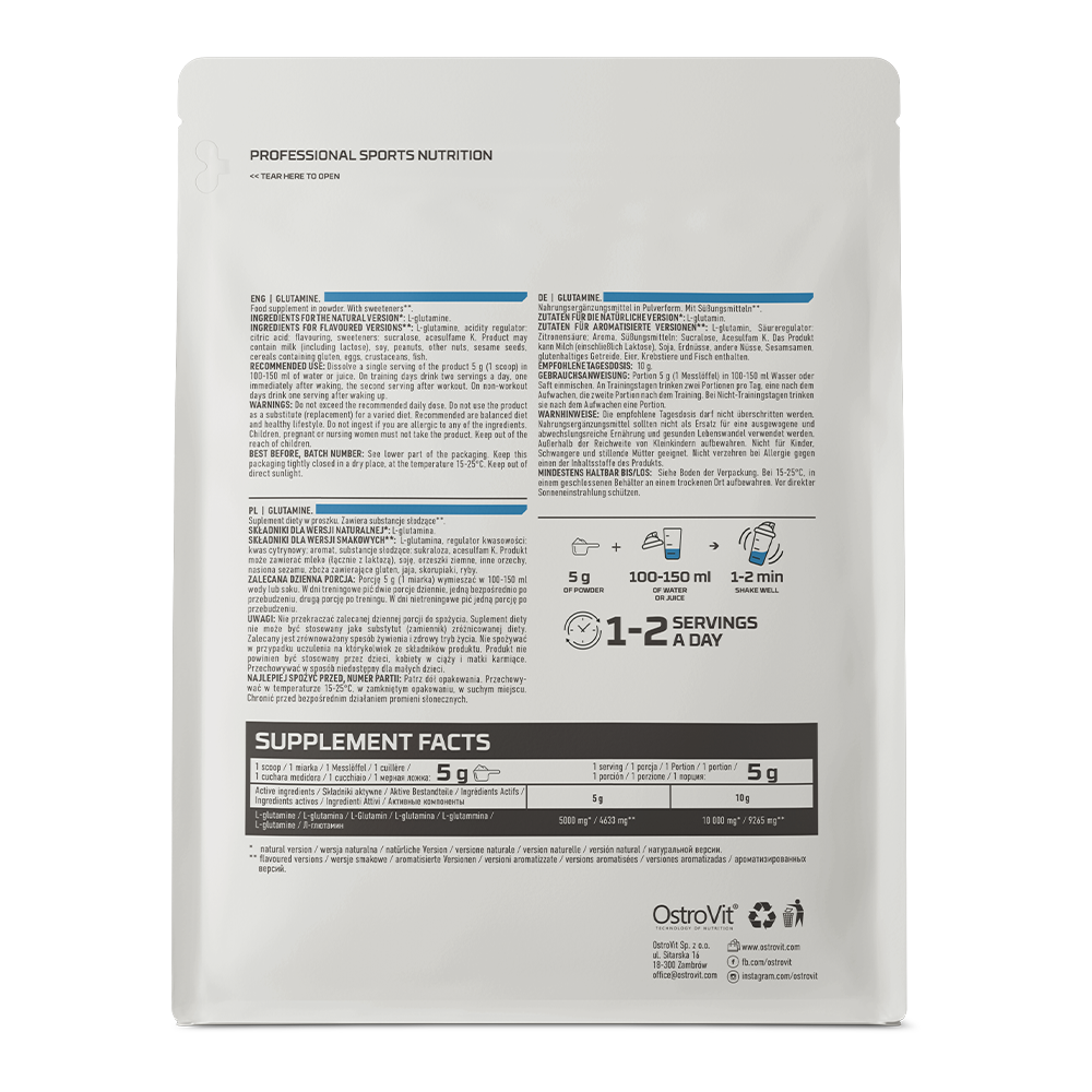 Glutamine | 500 g | Supreme Pure Natural | OstroVit
