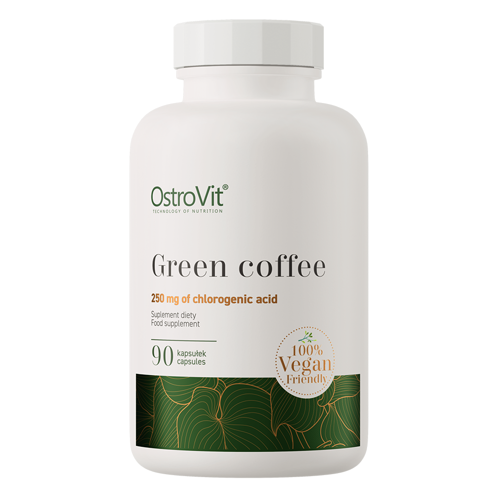 Groene Koffie | Chlorogeenzuur | Cafeïne | Vegan | 90 Capsules | 500 mg | OstroVit