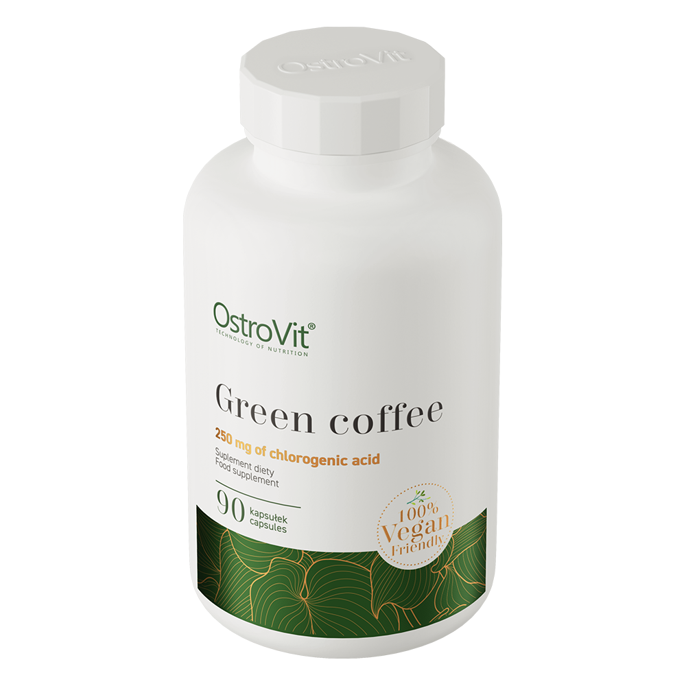Groene Koffie | Chlorogeenzuur | Cafeïne | Vegan | 90 Capsules | 500 mg | OstroVit