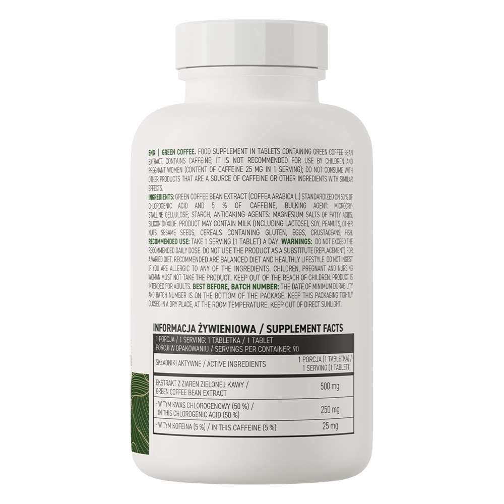 Groene Koffie | Vegan | 90 Tabletten | 500 mg | OstroVit