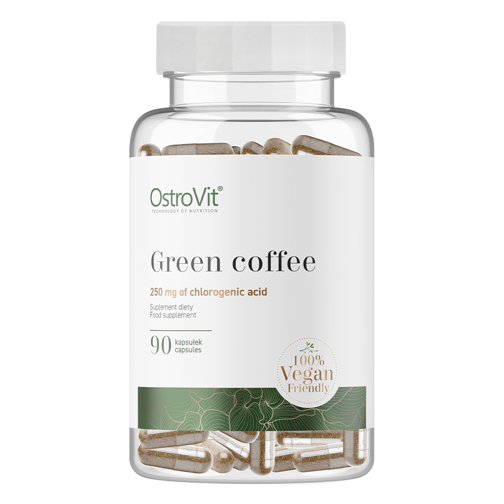 Groene Koffie | Chlorogeenzuur | Cafeïne | Vegan | 90 Capsules | 500 mg | OstroVit