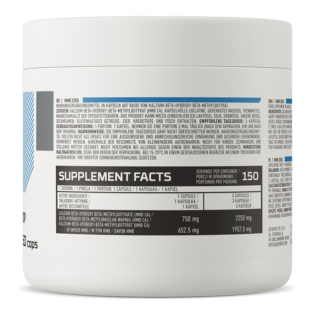 HMB 2250 mg – 150 capsules, 750 mg HMB‑Ca per capsule | OstroVit