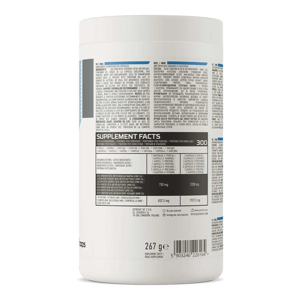 HMB 2250 mg – 300 capsules, 750 mg per capsule | OstroVit