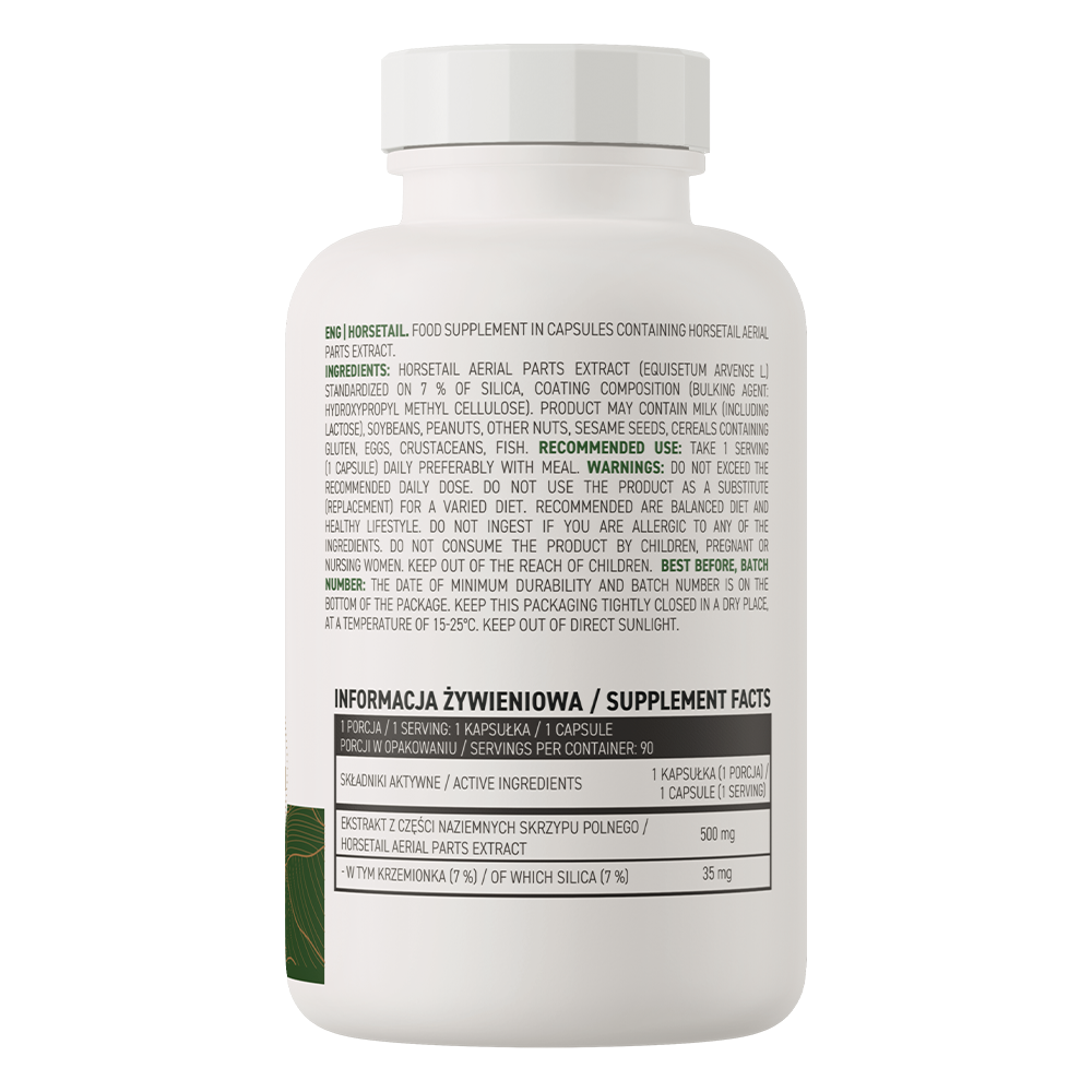Horsetail | Heermoes | Paardenstaart | Vegan | 90 Capsules | 500 mg | OstroVit