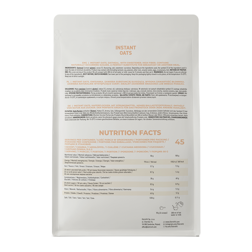 Instant Oats | 2270 g | Aardbei | Eiwit Oats | OstroVit