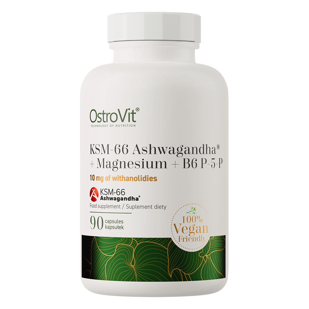 KSM-66 Ashwagandha + Magnesium + B6 – 90 vegan capsules | OstroVit