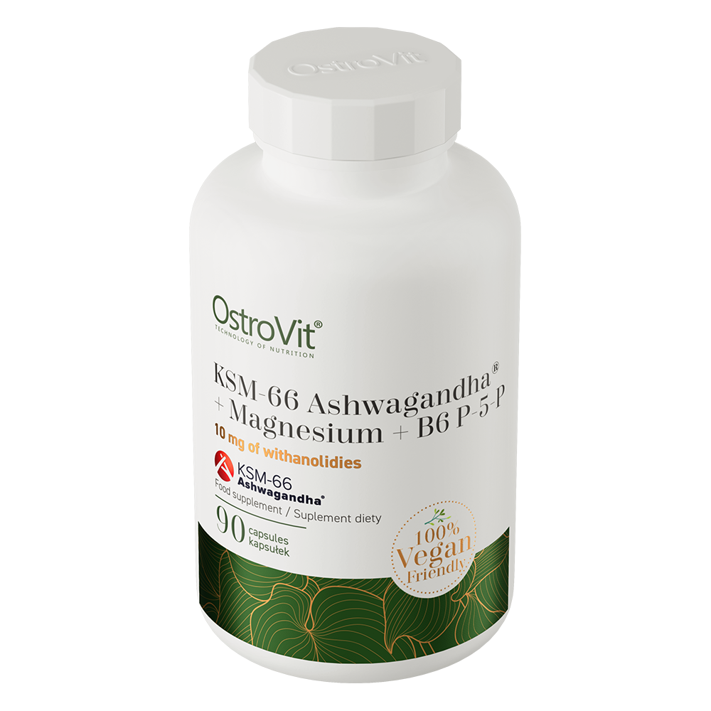 KSM-66 Ashwagandha + Magnesium + B6 – 90 vegan capsules | OstroVit