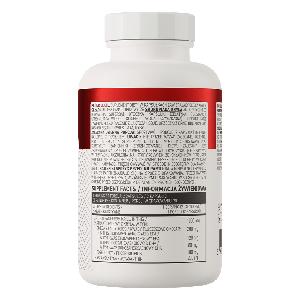 Krill olie | Antarctische krill | Omega 3, EPA, DHA, Fosfolipiden & Astaxanthine | 60 Capsules | OstroVit