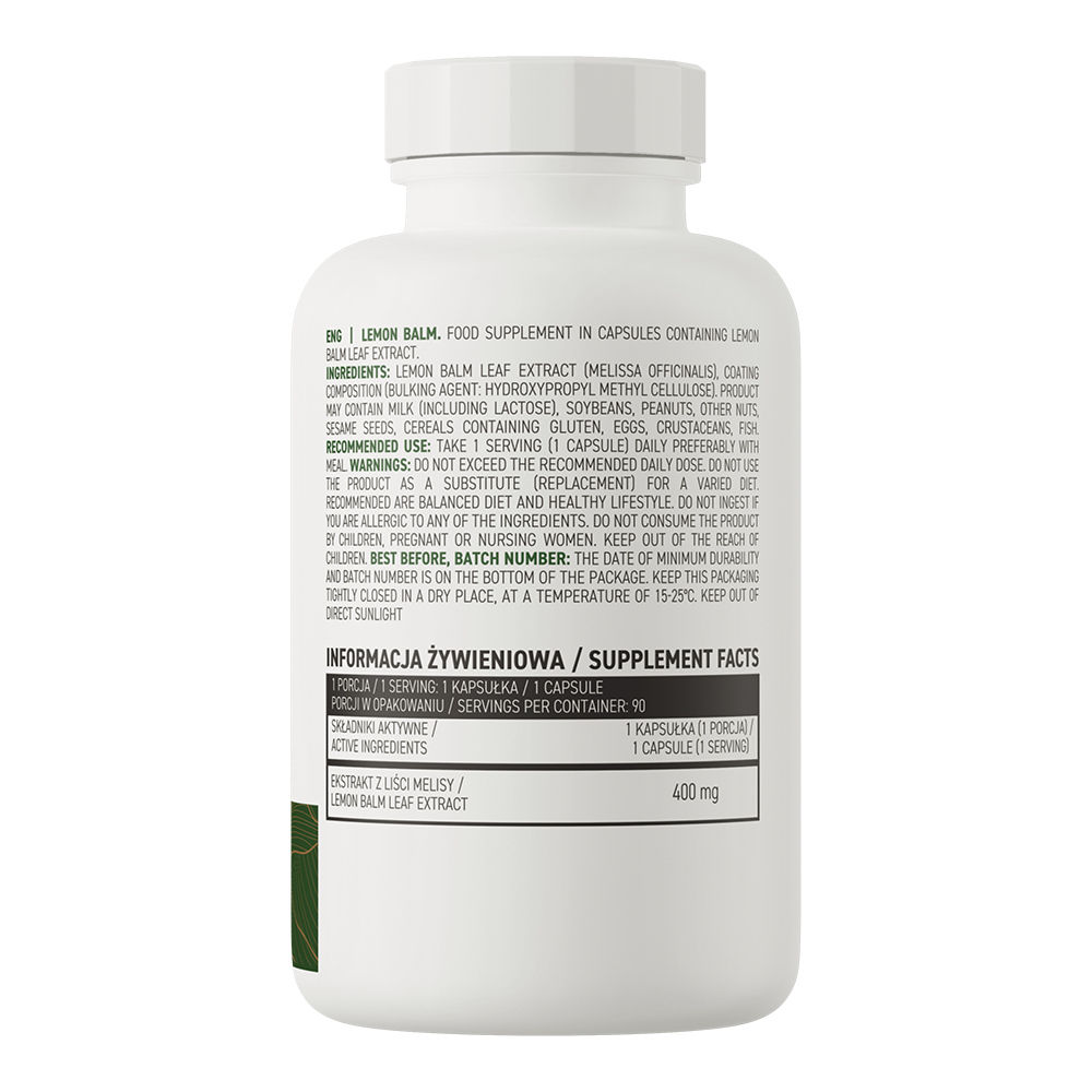 Lemon Balm VEGE – 90 vegan capsules, 400 mg | OstroVit