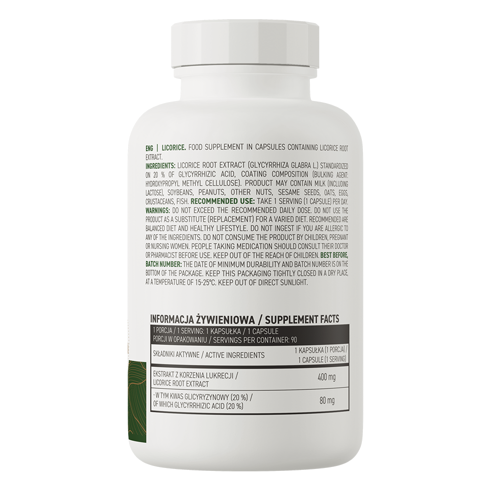 Zoethoutwortelextract | 20% glycyrrhizinezuur | Vegan | 90 Capsules | 400 mg | OstroVit
