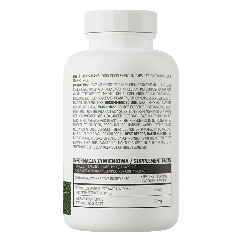 Lion’s Mane VEGE – 60 vegan capsules, 500 mg extract | OstroVit