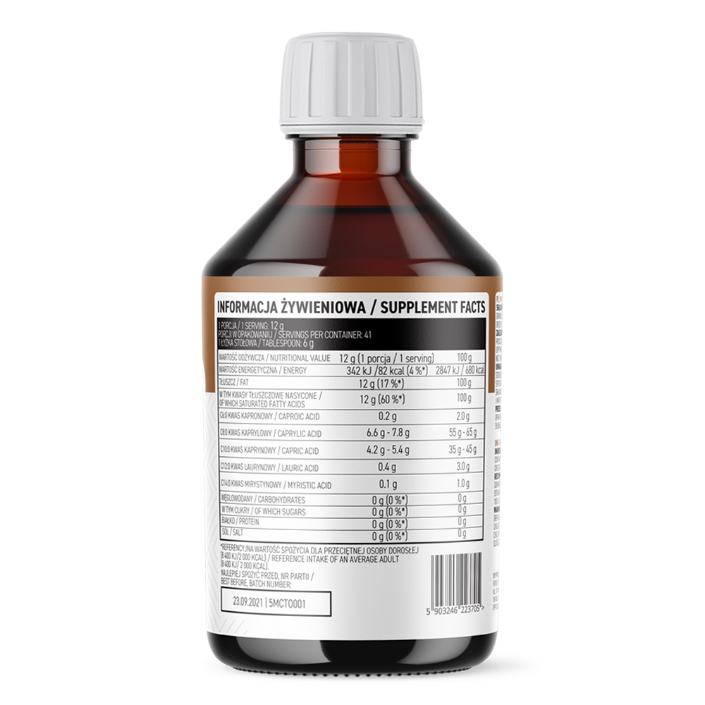 MCT-olie | BPA-vrije fles | 500 ml | Natural | OstroVit