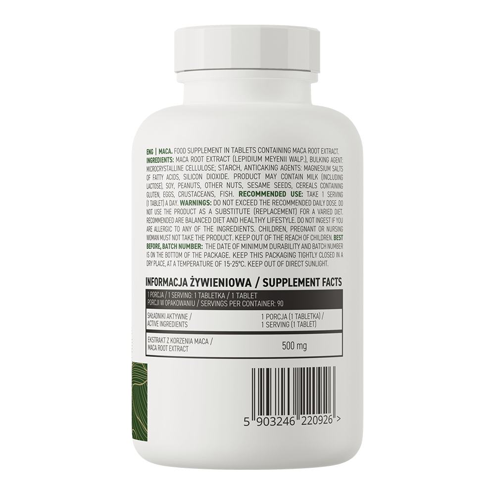 Maca VEGE – 90 tabletten, 500 mg extract (DER 10:1) | OstroVit