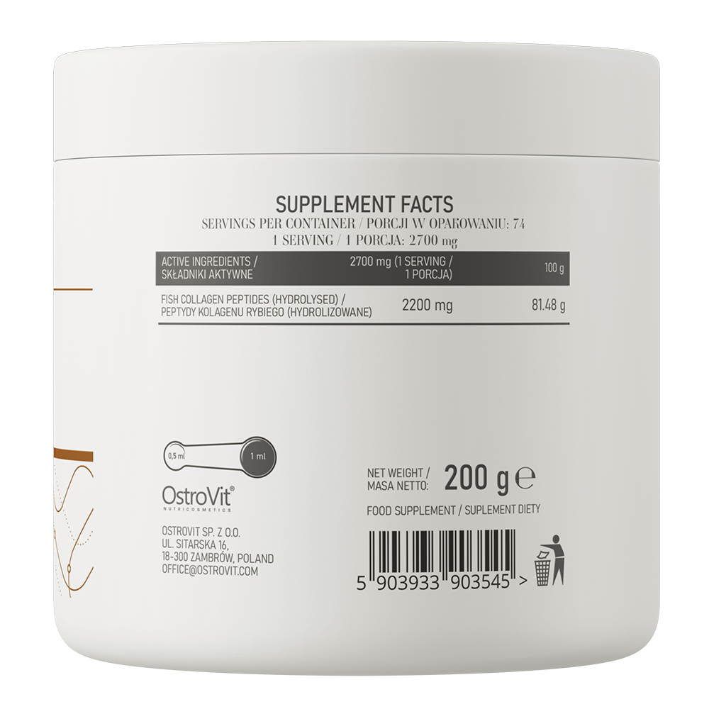 Marine Collagen – 200 g, Type‑I viscollageen poeder (zwarte bes) | OstroVit