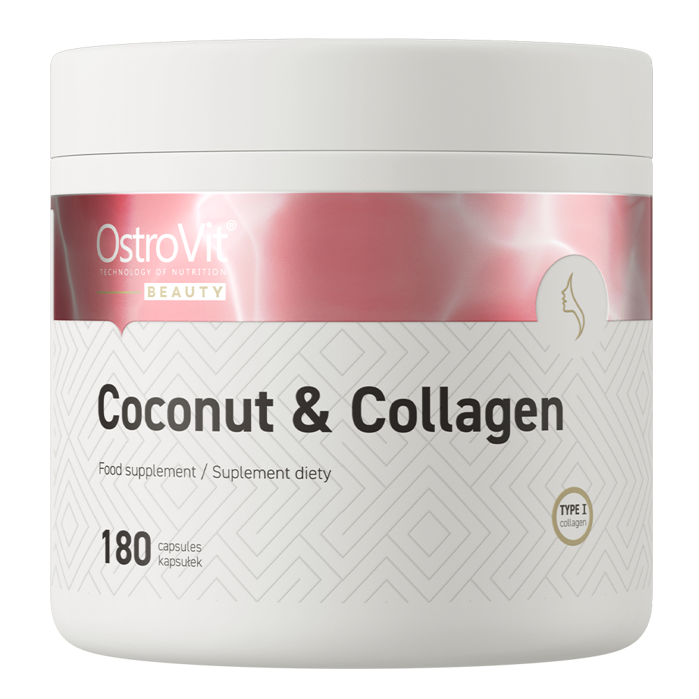 Marine Collageen | MCT-olie van kokosnoot | Vitamine C | 180 capsules | OstroVit