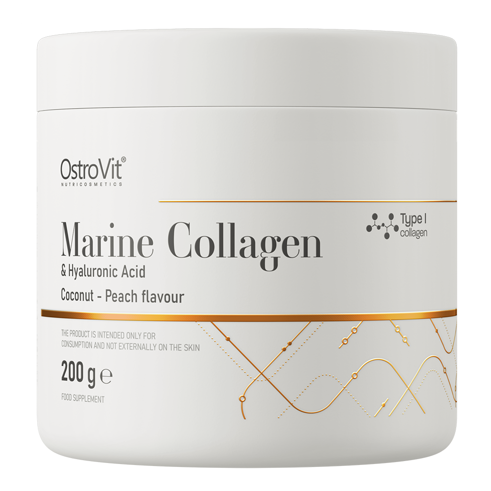 Marine Collagen + Hyaluronic Acid – 200 g, Kokos‑perzik | OstroVit
