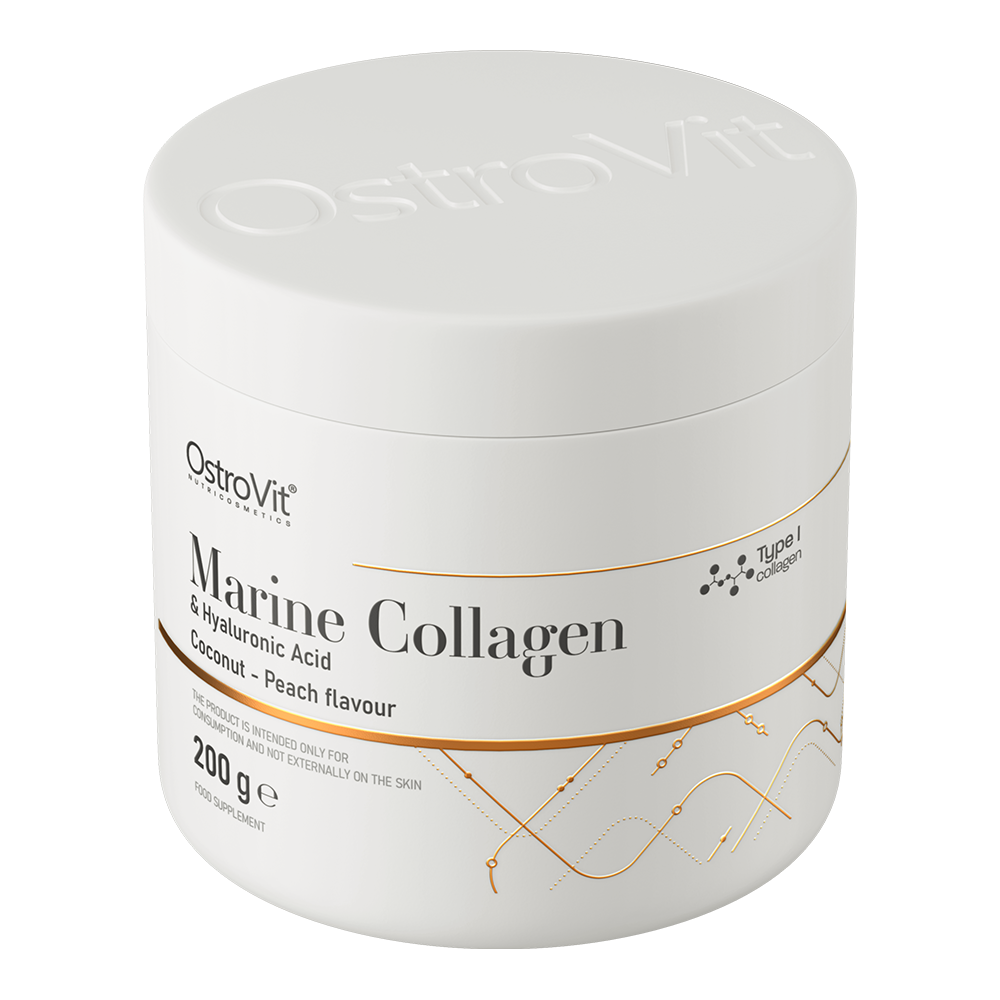 Marine Collagen + Hyaluronic Acid – 200 g, Kokos‑perzik | OstroVit